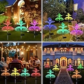 cheap Landscape Lights-4PCS Solar LED Jellyfish Butterfly Lawn Light Outdoor  Tree Star Garden Light RGB Changing  Party Yard Lawn Garage Walkway Decoration Solar Landscape Light