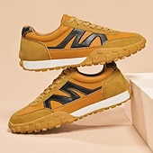 abordables Baskets-Baskets à lacets en similicuir pour homme, chaussures de sport rétro pour l&#039;extérieur – confortables pour la marche, l&#039;entraînement et le style décontracté