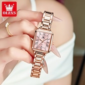 preiswerte Quarz-Uhren-Olevs 5641 Quarzuhr Frau Top-Marke original wasserdichte Uhr für Frauen Edelstahlarmband römische Skala Datum Armbanduhr