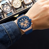 olcso Quartz órák-poedagar üzleti karóra férfiaknak vízálló, világító kronográf dátum férfi karóra szilikon szíjas kvarc férfi karóra 893