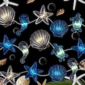Недорогие LED ленты-Светодиодная гирлянда на морскую тематику, 2 м, 20 светодиодов, питание от батареек, синяя морская звезда, зеленая черепаха, декоративная гирлянда для Рождества, дня рождения, свадьбы, дома, спальни,