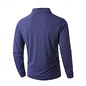 levne Pánské klasické polo-Pánské Golfová košile Golfové polokošile Ležérní Práce Klopa Dlouhý rukáv Základní Moderní Bez vzoru Knoflíky Jaro Podzim Běžný Černá Bílá Trávová zelená Růžová Světle modrá Šedá Golfová košile