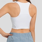 tanie Biustonosze sportowe i kamizelki-Damskie Biustonosz typu racerback Czołg Wyściełany Bez rękawów Top Athleisure Jesień Solidne kolory Wysokie podpory Oddychający Siłownia Bieganie Zdatność Odzież sportowa Odzież sportowa Czarny Biały