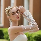 abordables Gants-Dentelle / Tulle Longueur au coude Gant Élégant / Style Classique / Formel Avec Couleur unie Gants de Mariage / Fête