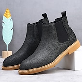 economico Stivali Chelsea-stivali chelsea da uomo color cachi, stile casual e leggero alla caviglia con soffietti elastici, per l'ufficio, le uscite del fine settimana e il comfort quotidiano