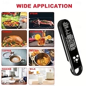 お買い得  キッチン用品＆小物-デジタルキッチン調理用食品温度計、肉、水、牛乳調理、グリル、屋外バーベキュー用、防水、瞬時に読み取れるデジタル温度センサー