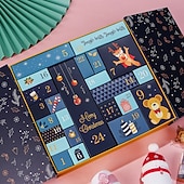cheap Gift Wrapping &amp; Bag-24 Grids Empty Christmas Advent Calendar Boxes DIY Refillable Christmas Blind Box 24 Days Advent Countdown Gifts Boxes Kraft Paper Candy Box New Year Decorations