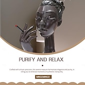 billiga Skulpturer-huvud rökelse brännare svart kvinna, svart dam huvud doft brännare svart kvinnor huvud, huvud rökelse brännare svart kvinna, huvudet rökelse hållare för olika miljöer