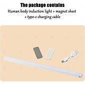 Lampe sous meuble, capteur magnétique intelligent sans perforation, lampes LED rechargeables, veilleuse magnétique sans fil à induction intelligente du corps humain pour cuisine, escaliers, abordables Éclairage d'armoire-Lampe sous meuble, capteur magnétique intelligent sans perforation, lampes LED rechargeables, veilleuse magnétique sans fil à induction intelligente du corps humain pour cuisine, escaliers,