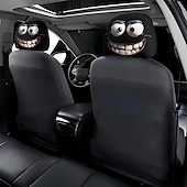 Χαμηλού Κόστους Υπηρεσία Οχήματος-2 τεμάχια αστεία καλύμματα προσκέφαλων αυτοκινήτου με κινούμενα σχέδια, καθολική εφαρμογή, αστεία καλύμματα προσκέφαλων καθισμάτων αυτοκινήτου με μεγάλα μάτια και γελαστό σχέδιο, προστατευτικό διπλής