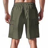 cheap Casual Shorts-Men's Shorts Summer Shorts Casual Shorts Corduroy Shorts Drawstring Pocket Elastic Waist Plain Comfort Breathable Short Outdoor Vacation Sport Casual Navy Blue