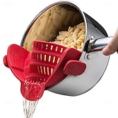 お買い得  キッチン用品＆小物-調節可能なシリコンクリップオンストレーナー - 鍋やボウルにフィットし、電気は不要で、パスタ、野菜、果物に最適で、家庭用の耐久性のある柔軟な手持ち式キッチンツールです。 &amp;RV