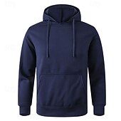 abordables Sudadera con capucha de vellón-Hombre Sudadera Sudadera Con Capucha Sudadera con capucha de lana Negro Blanco Amarillo Rosa Verde Ejército Con Capucha Plano Bolsillo Deporte Casual Diario Ropa de calle Fresco Ropa deportiva