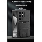 Χαμηλού Κόστους Samsung Θήκη-τηλέφωνο tok Για Samsung Galaxy S25 S24 S23 S22 Plus Ultra Α56 A16 A55 5G A15 Α54 Πίσω Κάλυμμα με βάση στήριξης Υποδοχή κάρτας Ανθεκτική σε πτώσεις Ρετρό TPU PU δέρμα
