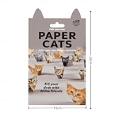 abordables artes, manualidades y costura-Gatos de papel de bricolaje, kit de manualidades de origami de papel de gato/perro/dinosaurio 3D de 50 hojas con instrucciones, decoración de escritorio de animales de bricolaje, divertidos kits de