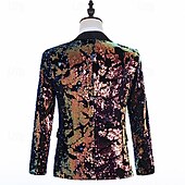 levne Párty obleky-Pánské Sako Zářezový límec Módní Jednobarevné Blazer Černá Slim Jednořadé s jedním knoflíkem