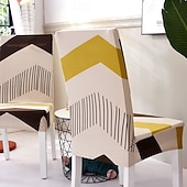 tanie Pokrowiec na krzesło do jadalni-Elastyczny pokrowiec na krzesło do jadalni, przyjazny dla zwierząt, zdejmowany i nadający się do prania pokrowiec na krzesło, trwały ochraniacz na krzesło do hotelu, jadalni, sali bankietowej, wesela