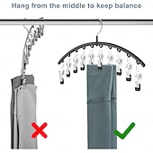 cheap Home Storage &amp; Hooks-2/4 Pack Legging Organizer for Closet Metal Yoga Pants Hangers 10 Clips Holds 20 Leggings, Space Saving Hanging Closet Organizer w/Rubber Coated Closet Organizers and Storage, Pink