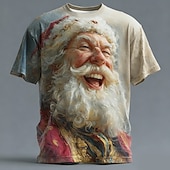 levne Santa Claus oblečení-Vánoce Pánské Ježíšek Tričko Krátký rukáv tričko 3D tisk Tričkový Košile Denní Designové umělecké Dovolená Párty ulice Bílá 1 Bílá 2 Bílá 3 Celý rok Oblečení S M L XL XXL XXXL