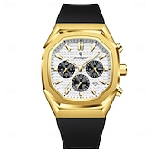 olcso Quartz órák-poedagar üzleti karóra férfiaknak vízálló, világító kronográf dátum férfi karóra szilikon szíjas kvarc férfi karóra 893