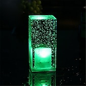economico Luci decorative-Lampada da tavolo a bolle di cristallo acrilico a led, creativa, personalizzata, per ristorante, atmosfera KTV, lampada da comodino, piccola luce notturna, lampada da tavolo decorativa, ricarica USB,