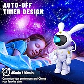 abordables Lumières de Noël-Projecteur d&#039;étoiles astronaute LED galaxie étoile veilleuse planétarium projecteur avec minuterie et télécommande chambre plafond projecteur lumière enfants cadeau