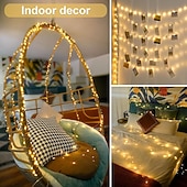 abordables Guirlandes lumineuses à piles-Lot de 2 guirlandes lumineuses à 200 LED, 20 m/66 pieds, pour Noël, Halloween, mariage, fête, festival, décoration intérieure et extérieure, avec boîtier à piles étanche AAA et télécommande