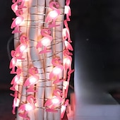 halpa Loma-merkkijono valot-LED kuparilankavalot Pinkki flamingo joulun keijukaisnaruvalo 2m 20LED paristokäyttöinen kirsikkapuun kukkavalot jouluhäät uudet vuosi juhlat syntymäpäivä kotipuutarhakoristukset