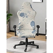 cheap Dining Chair Cover-Geometric Printed Kitchen Chair Cover, Polyester Slipcover, Durable Non-Slip Chair Protector for Dining Room and Home