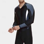 abordables Lycra de surf-Homme Maillots de bain intégraux Combinaison Fine UPF50+ manche longue Maillot de Bain ​fermeture éclair sur le devant Natation Plongée Surf Plongée en apnée Patchwork Été Printemps Automne