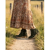 cheap Ankle Boots-Women's Brown Fringe Moccasin Ankle Bootswith Lace-Up Design for Boho Style - Perfect for Festivals and Everyday Wear