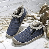 preiswerte Winter- und Schneestiefel-Wasserdichte Winterhausschuhe für Herren mit Fellfutter, leichte, warme Slip-On-Freizeitschuhe mit Anti-Rutsch-Sohle für den Innen- und Außenbereich