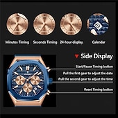 olcso Quartz órák-poedagar üzleti karóra férfiaknak vízálló, világító kronográf dátum férfi karóra szilikon szíjas kvarc férfi karóra 893