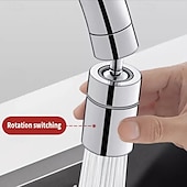 abordables Ustensiles et gadgets de cuisine-Aérateur de robinet anti-éclaboussures à 360° pour cuisine et salle de bain – rallonge de débit d&#039;eau rotative avec deux modes de jet, moussant, installation facile