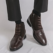 preiswerte Kleiderstiefel-Schwarze High-Top-Stiefel aus Kunstleder für Herren mit stilvollem Design und elastischen Seiten, perfekt für formelle Anlässe, die Arbeit und elegante Freizeitkleidung