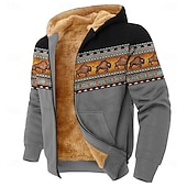 economico Felpe da Caccia-Per uomo Mimetico Cervo Pile Felpa con Cappuccio Giacca di pelle Classico Militare Girocollo All&#039;aperto Campeggio Blu Marrone Con zip Autunno Inverno progettista