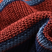 billiga cardigan tröja för män-Herr Cardigan Tröja Beskuren tröja Stickad tröja Ribbad Sticka Vanliga toppar Knappar Rand Sjalslag Mode Klassisk Semester Dagliga kläder Kläder Höst Vinter Vinrött M L XL