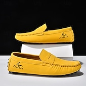 economico Mocassini casual-Per uomo Mocassini &amp; Slip-On Retrò Taglie Forti Camminata Casual Quotidiano PU Confortevole Stivali alti Mocassino Rosso marrone Nero Giallo