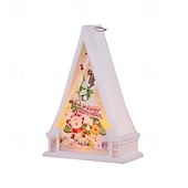 abordables lumières de Noël intérieures-1 pièce 15,5 * 10,8 cm Noël LED électronique bougie lumière rétro vent lumière intérieure et extérieure fête bureau ornement lumière lanterne suspendue décoration de Noël accessoire ag10 * 3 piles