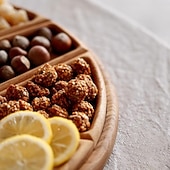 preiswerte Küchen-Aufbewahrung-8-teiliges geteiltes Holztablett, geteiltes Serviertablett aus Massivholz, geteilter Servierteller aus Verbundholz für Snacks, Tee und kleine Portionen – ideal für Partys, Picknicks und den