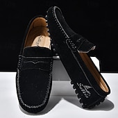 economico Mocassini casual-Per uomo Mocassini &amp; Slip-On Retrò Taglie Forti Camminata Casual Quotidiano PU Confortevole Stivali alti Mocassino Rosso marrone Nero Giallo