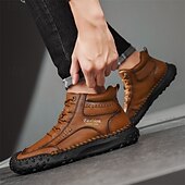 economico Scarponi da trekking-scarpe da trekking casual da uomo marroni, comode scarpe da ginnastica da passeggio con lacci e suola in gomma antiscivolo per viaggi, lavoro e uso quotidiano
