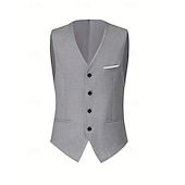 preiswerte Business-Anzüge-Herren Hochzeit Geschäft Business-Anzüge Gekerbtes Revers Schwarz Dunkelblau Formell Einfarbig Figurbetonter Schnitt 3-teilig