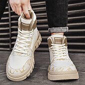 お買い得  アンクルブーツ-メンズハイトップファッションカジュアルスニーカー | ストリートスタイルや普段使いにぴったりのトレンディなプリントデザイン