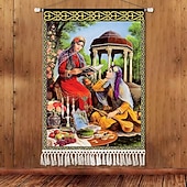billiga Gobelänger-Skönhet Uyghur etnisk stil väggtapet konstnärlig bakgrundsdekoration boho hängande konst för sovrum vardagsrum eller café