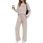 levne teplákové soupravy-Dámské Teplákové soupravy s pulovry Dvoudílná tepláková souprava Oblečení do obývacího pokoje s kapsou Jednobarevné Celotělové oblečení Podzim Tmavě šedá Černá Spandex Tělocvična Běh Zdatnost Prodyšné