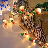 abordables Guirlandes lumineuses led-Guirlande lumineuse de Noël à ampoules, flocon de neige, sapin de Noël, 1,5 m, 10 LED, alimentée par piles, pour fête de Noël, fenêtre, balcon, porche