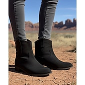 Недорогие Ботильоны-женские коричневые ботильоны из искусственной замши в стиле вестерн – ковбойские сапоги на низком каблуке в винтажном стиле для повседневных образов