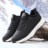 economico Sneakers Casual-scarpe da ginnastica sportive da uomo foderate in caldo pile, scarpe da corsa invernali leggere e impermeabili con suola antiscivolo per l'uso quotidiano e all'aperto