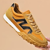 abordables Baskets-Baskets à lacets en similicuir pour homme, chaussures de sport rétro pour l&#039;extérieur – confortables pour la marche, l&#039;entraînement et le style décontracté